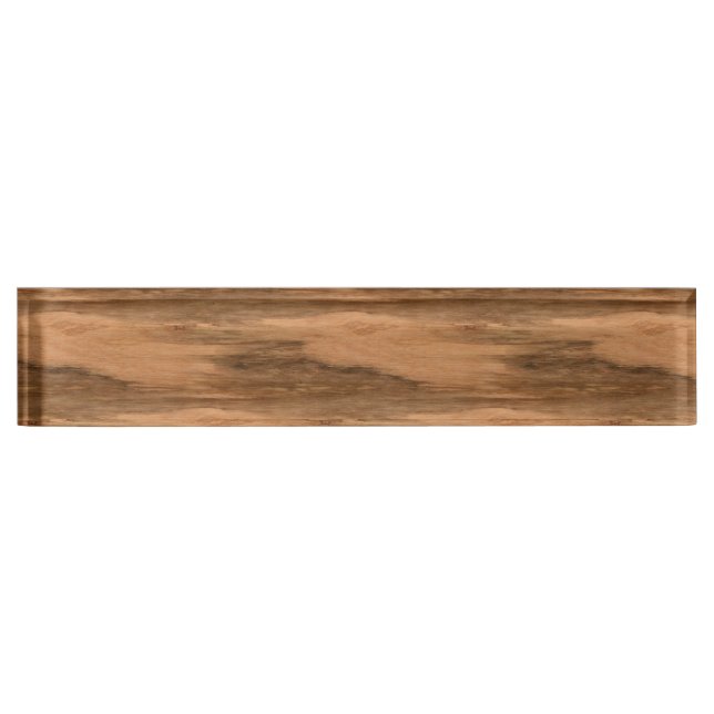 Natural Eucalyptus Wood Grain Look Desk Name Plate (Front)