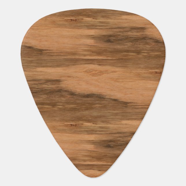 Natural Eucalyptus Wood Grain Look Guitar Pick (Front)