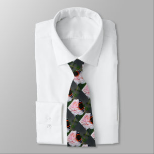 Natural fashion with butterflies neck tie
