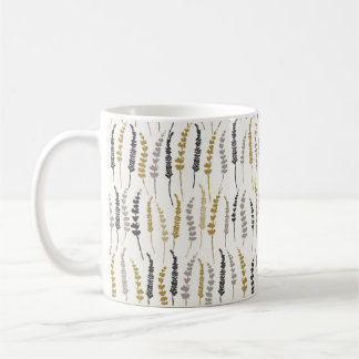 Natural Fern Print in Gold and Gray Coffee Mug