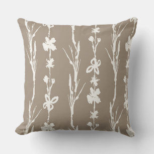 Natural Floral Farmhouse Decor Throw Pillow