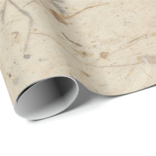 Natural Floral Grass Green Cottage Beige Creamy Wrapping Paper