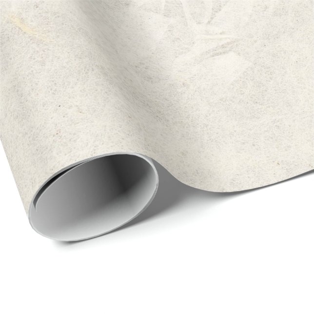 Natural Floral Kraft Earth Ivory Petals Mulberry Wrapping Paper (Roll Corner)