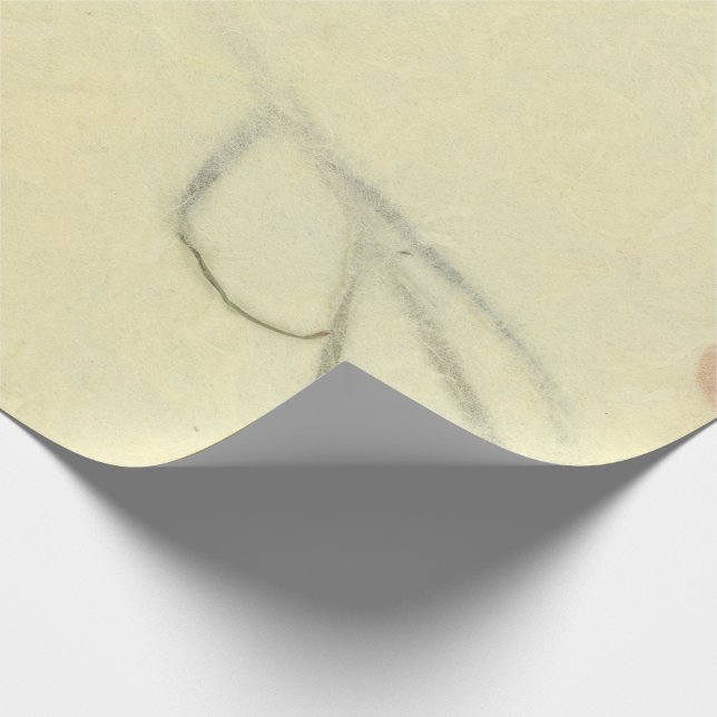 Natural Floral Kraft Earth Orange Petals Mulberry Wrapping Paper (Corner)