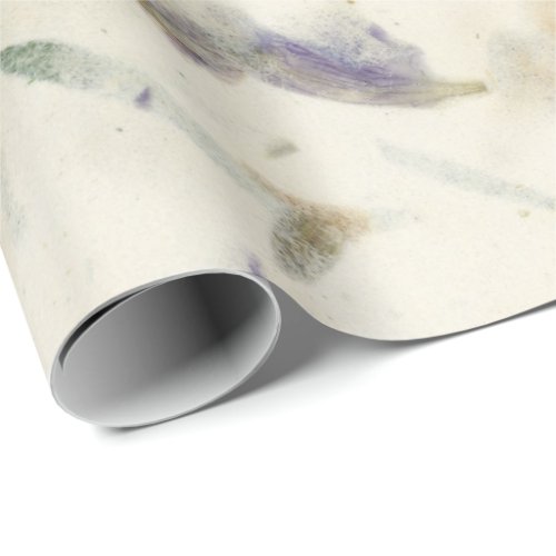 Natural Floral Rosemary Mint Purple Herbs Mulberry Wrapping Paper