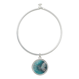 Natural Floral Texture – Artistic Flowers Illustra Bangle Bracelet
