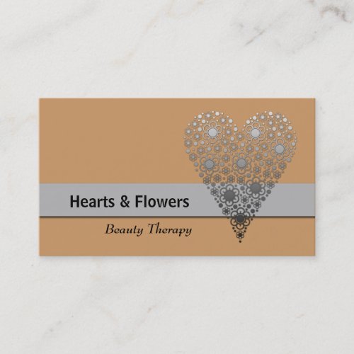 Natural Flower Heart Trendy Custom Business Cards
