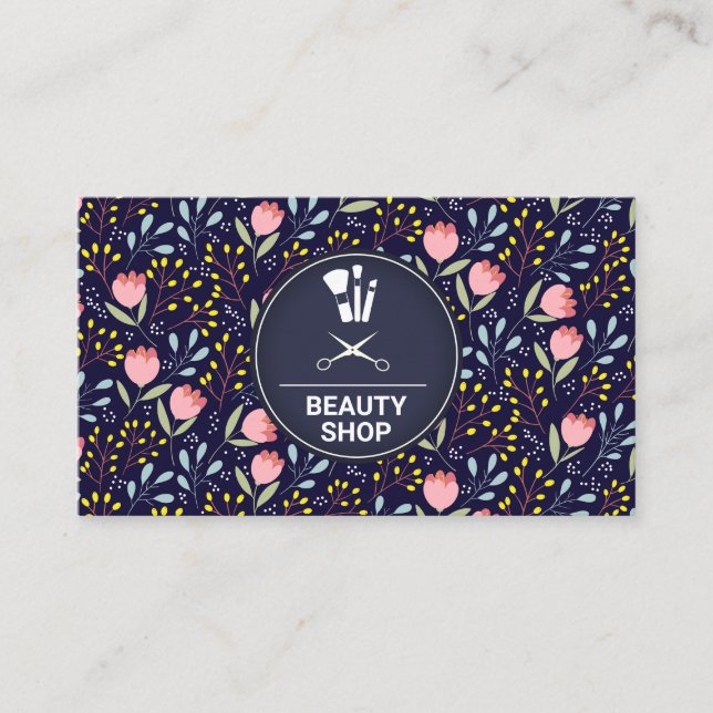 Natural Flower Illustrations Business Card (Front)