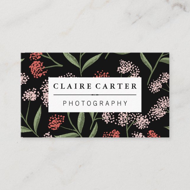 Natural Flower Illustrations Business Card (Front)