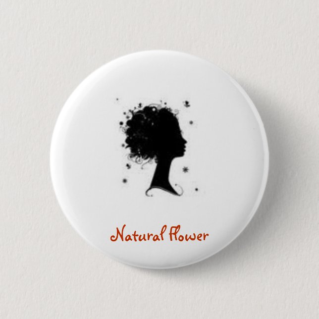 Natural Flower Pinback Button (Front)