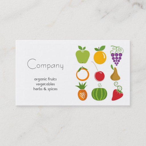 Customizable Natural Food Store Business Card