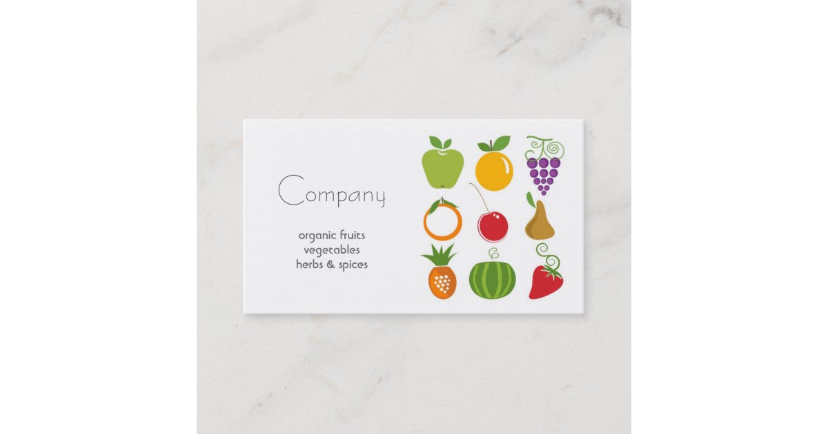 Natural Food Store Business Card | Zazzle