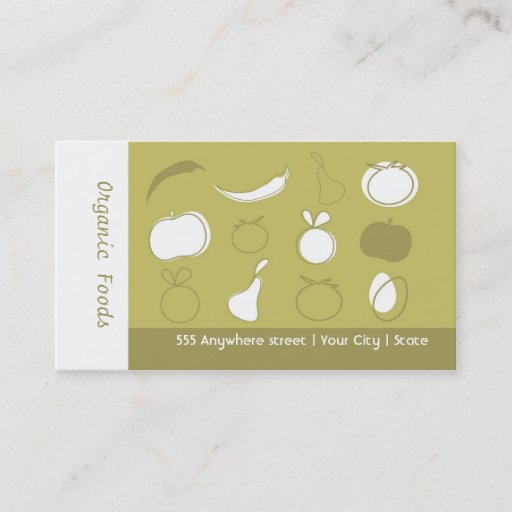 Customizable Natural Food Store Business Card