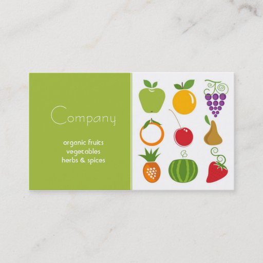 Customizable Natural Food Store Business Card