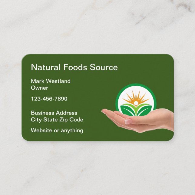 Natural Foods Nature Inspired Business Cards (Front)