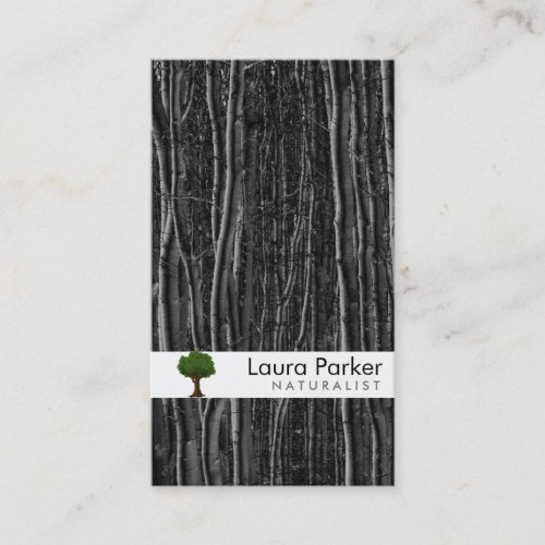 Natural Forest Black Tree Care Landscape Lawn Business Card