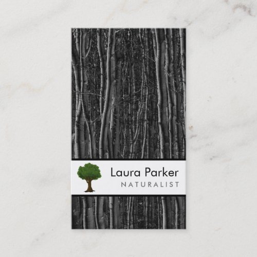 Natural Forest Black Tree Care Landscape Lawn Business Card