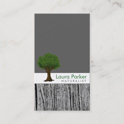 Natural Forest Black Tree Logo Care Landscape Lawn Business Card