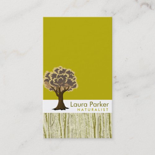 Natural Forest Gold Tree Care Landscape Lawn Business Card