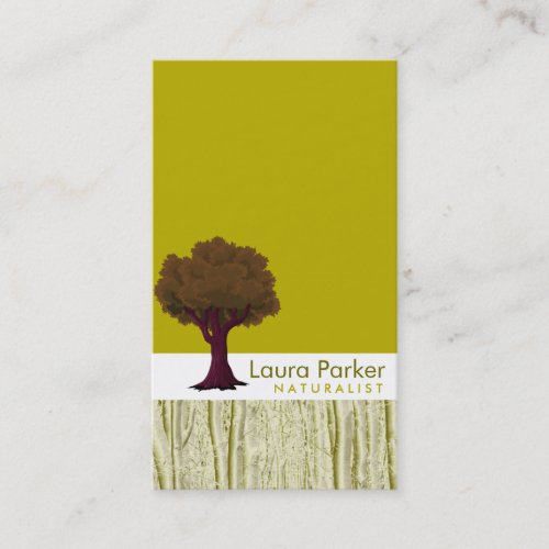 Natural Forest Gold Tree Care Landscape Lawn Business Card