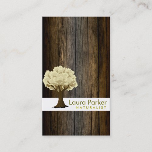 Natural Forest Gold Tree Wood Care Landscape Lawn Business Card