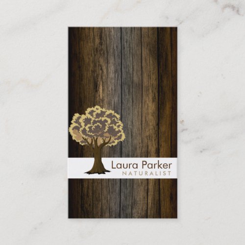 Natural Forest Gold Tree Wood Care Landscape Lawn Business Card