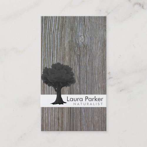 Natural Forest Gray Tree Care Landscape Lawn Business Card