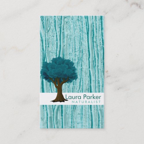 Natural Forest Teal Tree Care Landscape Lawn Business Card