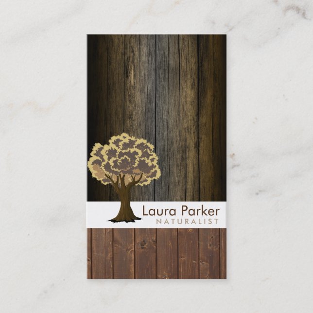 Natural Forest Wood Tree Care Landscape Lawn Business Card (Front)