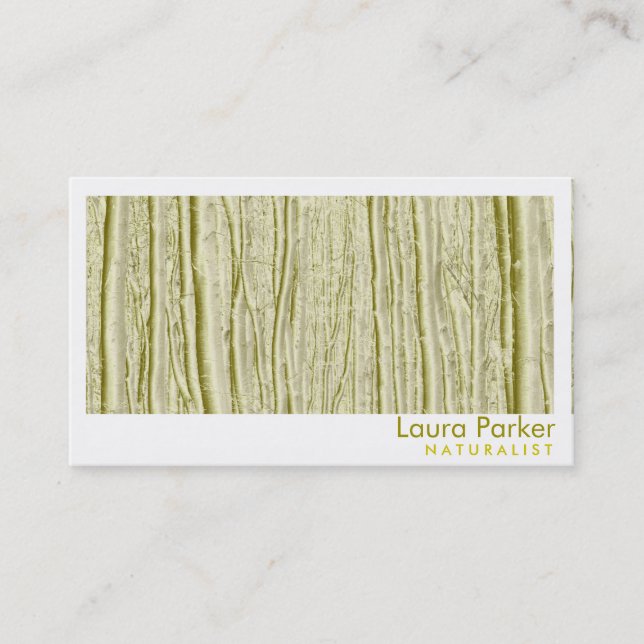 Natural Forest Yellow Tree Care Landscape Lawn Business Card (Front)