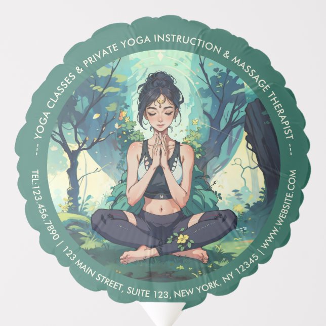 Natural Forest Yoga Fitness Meditation Instructor Balloon (Front)