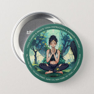 Natural Forest Yoga Fitness Meditation Instructor Button