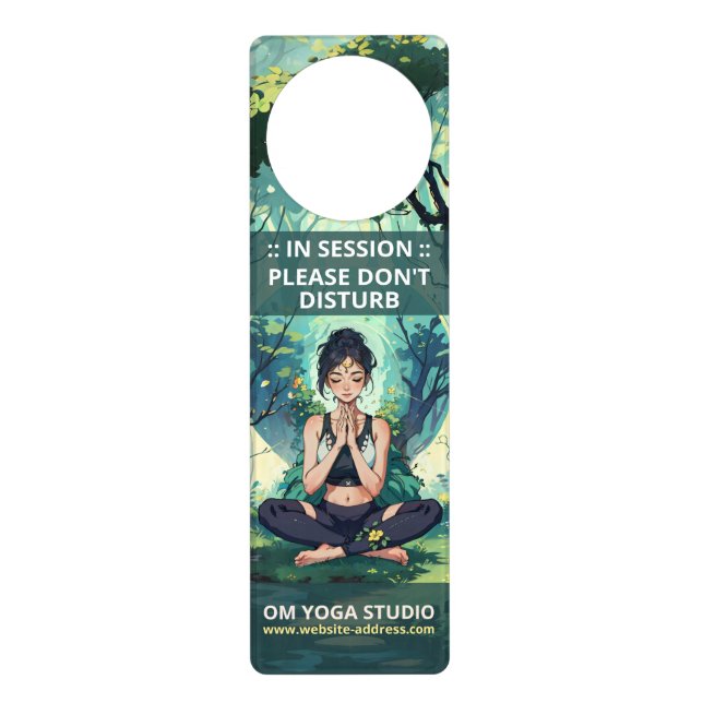 Natural Forest Yoga Fitness Meditation Instructor Door Hanger (Front)