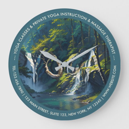 Natural Forest Yoga Fitness Meditation Instructor Large Clock