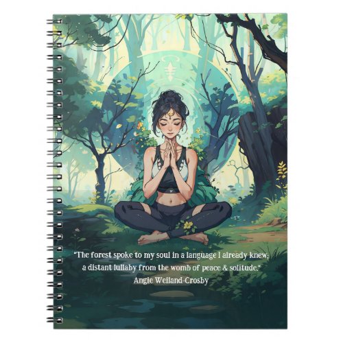 Natural Forest Yoga Fitness Meditation Instructor Notebook
