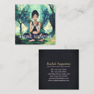 Natural Forest Yoga Fitness Meditation Instructor Square Business Card