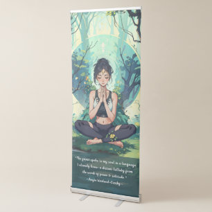 Natural Forest Yoga Meditation Reiki Master Quotes Retractable Banner