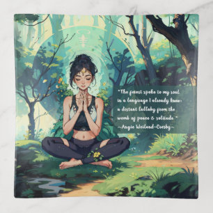 Natural Forest Yoga Meditation Reiki Master Quotes Trinket Tray