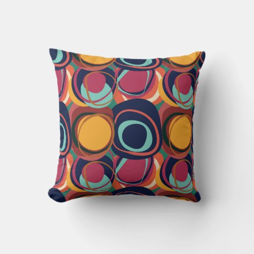 Natural Form Seamless Abstract Circle Beauty Throw Pillow