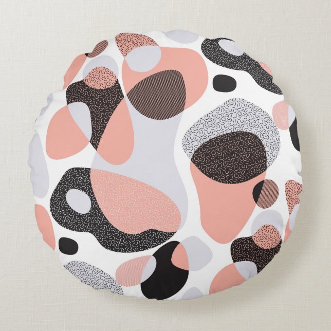 Natural Forms: Geometric Seamless Texture. Round Pillow (Front)