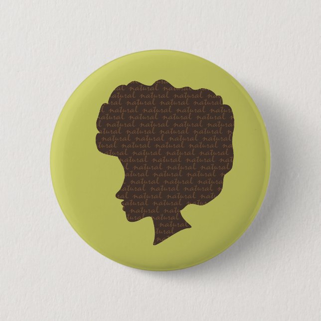 Natural 'Fro Pinback Button (Front)