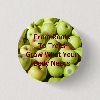 Natural From Roots To Trees Apple Button