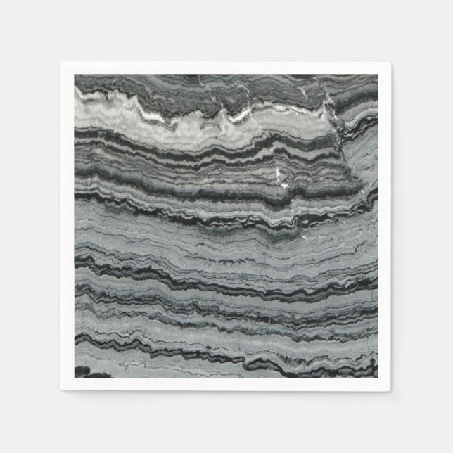 Natural gemstone black white agate marble  napkins (Front)