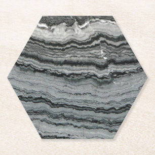 Natural gemstone black white agate marble texture paper coaster