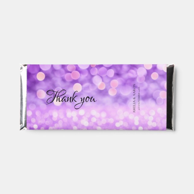 Natural Glitter Hershey Bar Thank You Favors (Front)