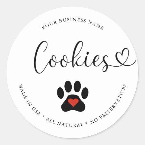 Natural Gourmet Dog Cookies Classic Round Sticker