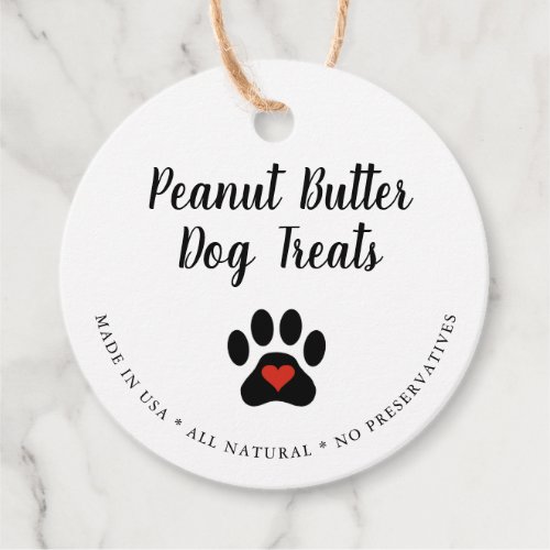 Natural Gourmet Dog Treat  Favor Tags