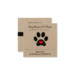 Natural Gourmet Dog Treats Bakery Square Business Card