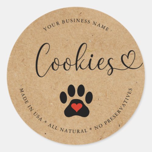Natural Gourmet Rustic Dog Cookies  Classic Round Sticker