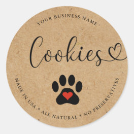 Natural Gourmet Rustic Dog Cookies Classic Round Sticker